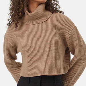 Tentree wide neck turtleneck beige size large NEW